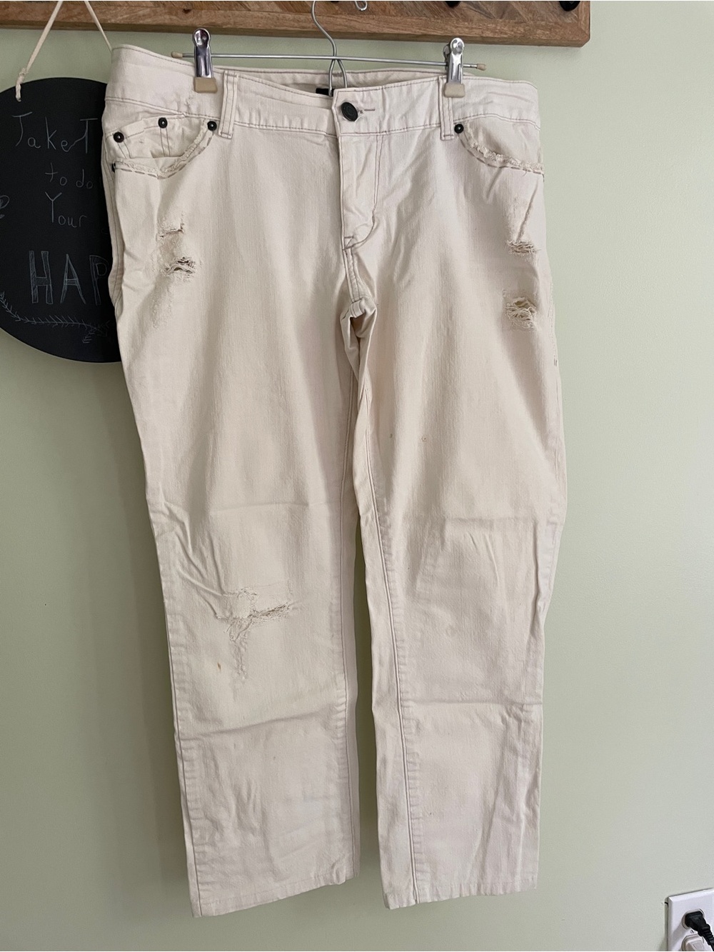 a.n.a Cream High-Rise Jeans